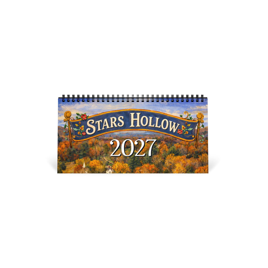 Stars Hollow 2027 Watercolor Art Desktop Calendar