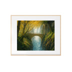 A Fellowship Crosses the Bridge Art Print Fantasy World Watercolor Painting Adventure Book Wall Decor