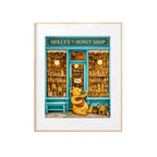 A Beloved Bear's Snack Art Print Holly's Honey Shop Illustration Kid's Room Gallery Wall Nursery Decor