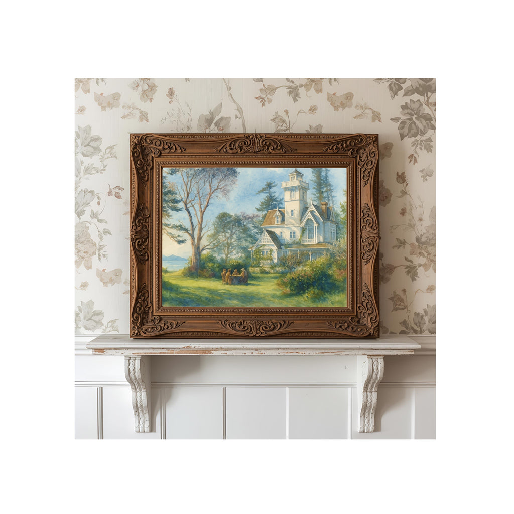 The Owens House Art Print Witch Sisters Watercolor Painting Magical Artwork Landscape Scenery Gallery Wall Decor