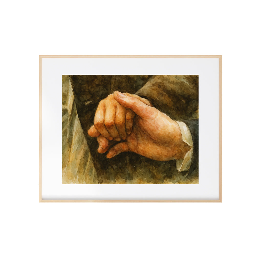 The Hand Hold Art Print Mr. Darcy and Elizabeth Watercolor Painting Pride and Prejudice Artwork Jane Austen Wall Decor Regency Era Etiquette
