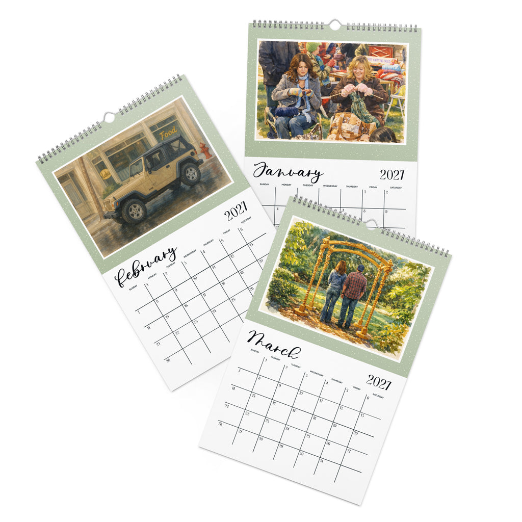 Stars Hollow 2027 Calendar Watercolor Painting Art Printed