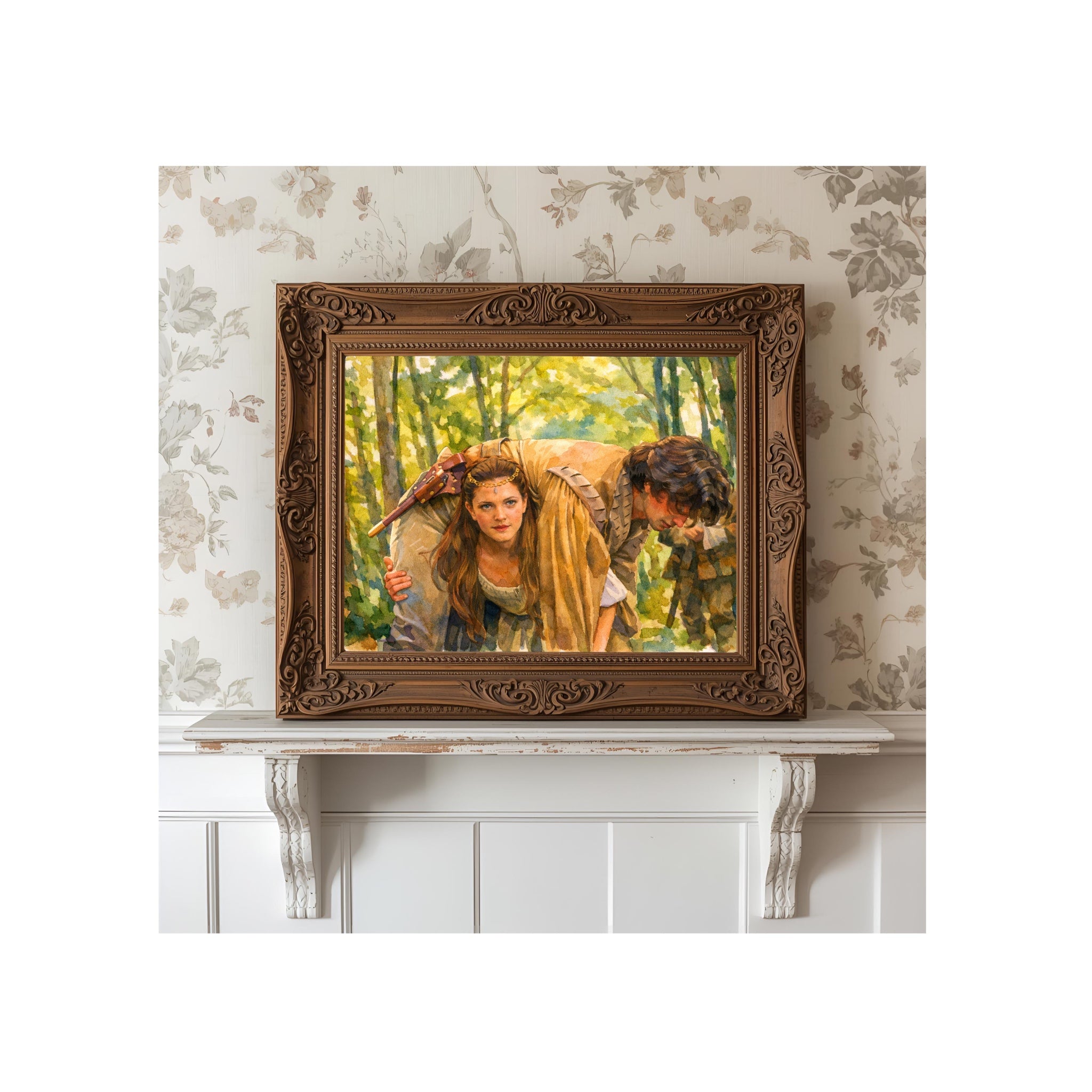 Ever After Art Print Danielle Rescues Henry from the Gypsies Watercolor Painting