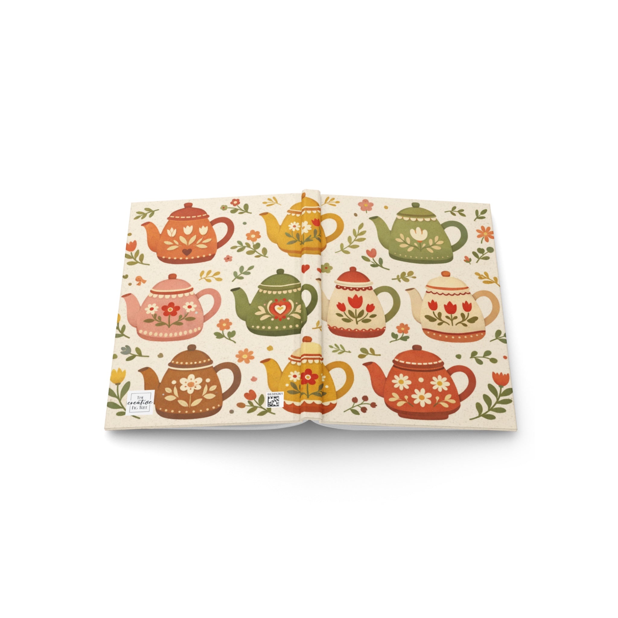 Scandinavian Folk-Art Teapot Journal Notebook