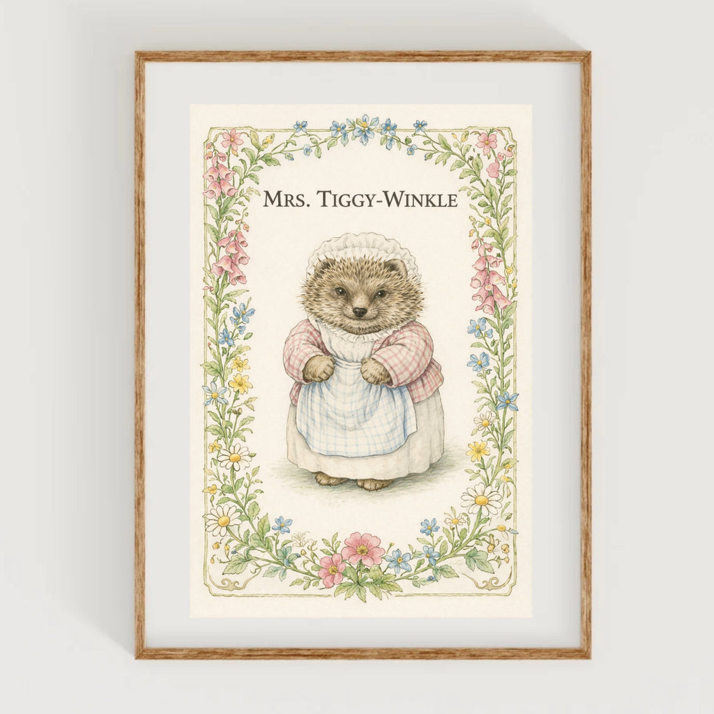 Mrs. Tiggy Winkle Art Print Beatrix Potter Inspired Artwork
