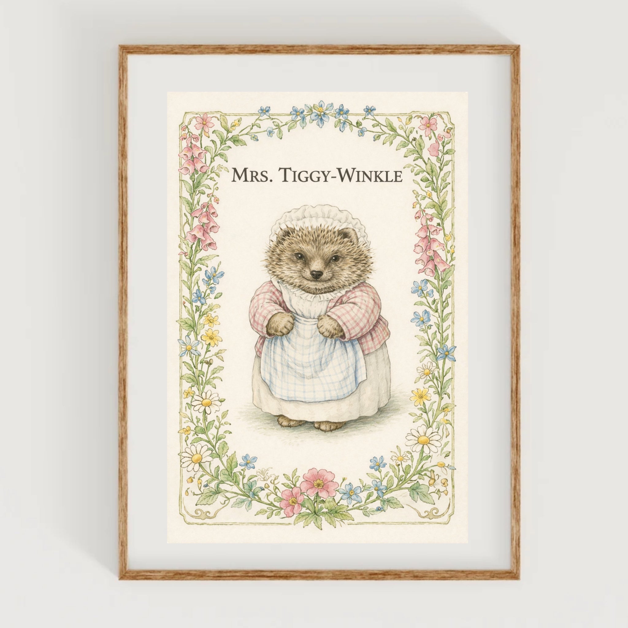 Mrs. Tiggy Winkle Art Print Beatrix Potter Inspired Artwork