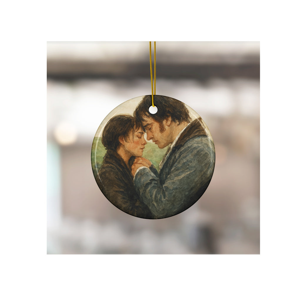 Elizabeth and Mr. Darcy Embrace Ceramic Keepsake Ornament